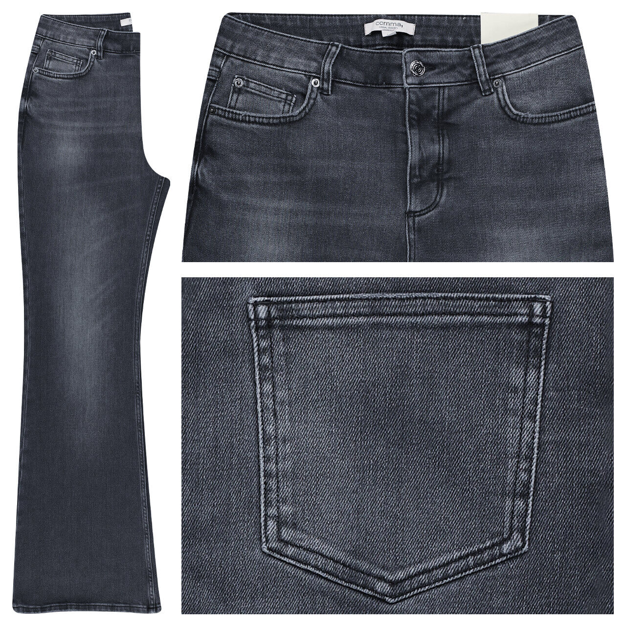Comma Kick Flare Damen Jeans grey used