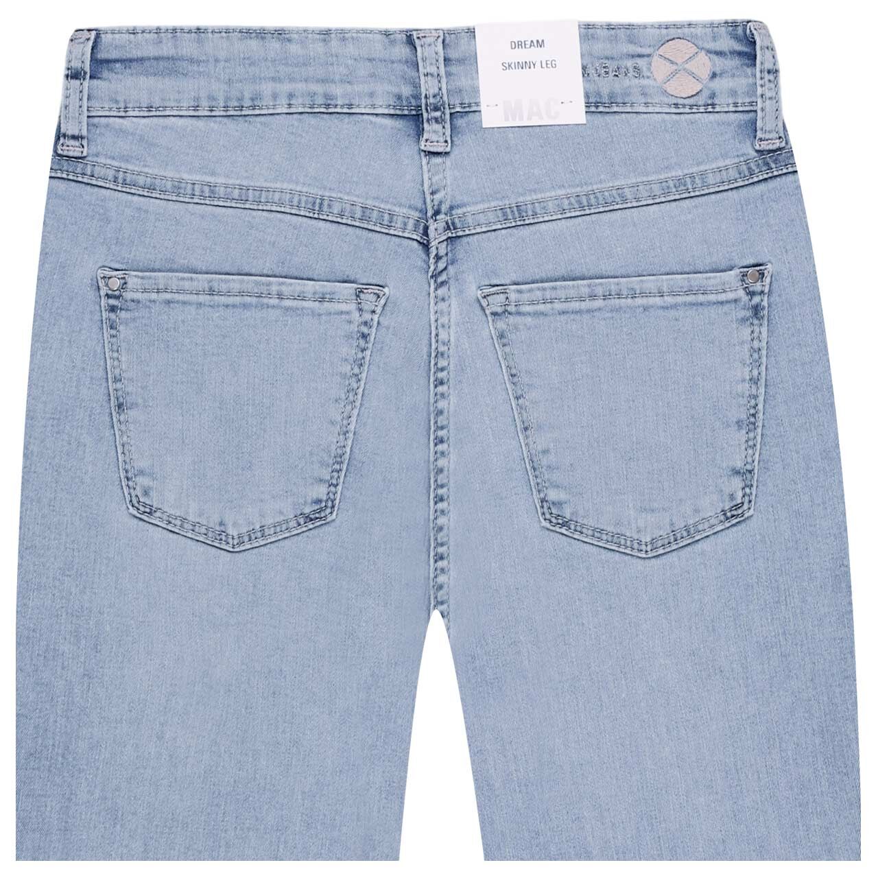 Stretch Damenjeans Dream Skinny von MAC in Hellblau angewaschen, detaillierte Rückansicht