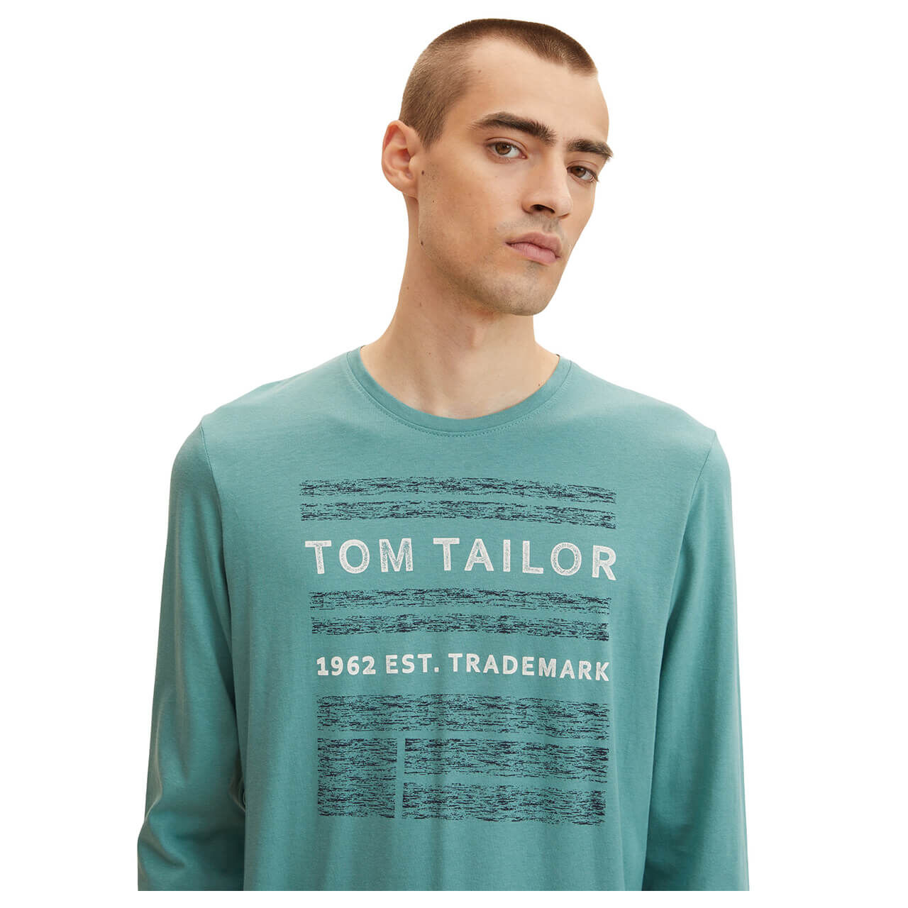 Tom Tailor Herren Langarm Shirt salvia print