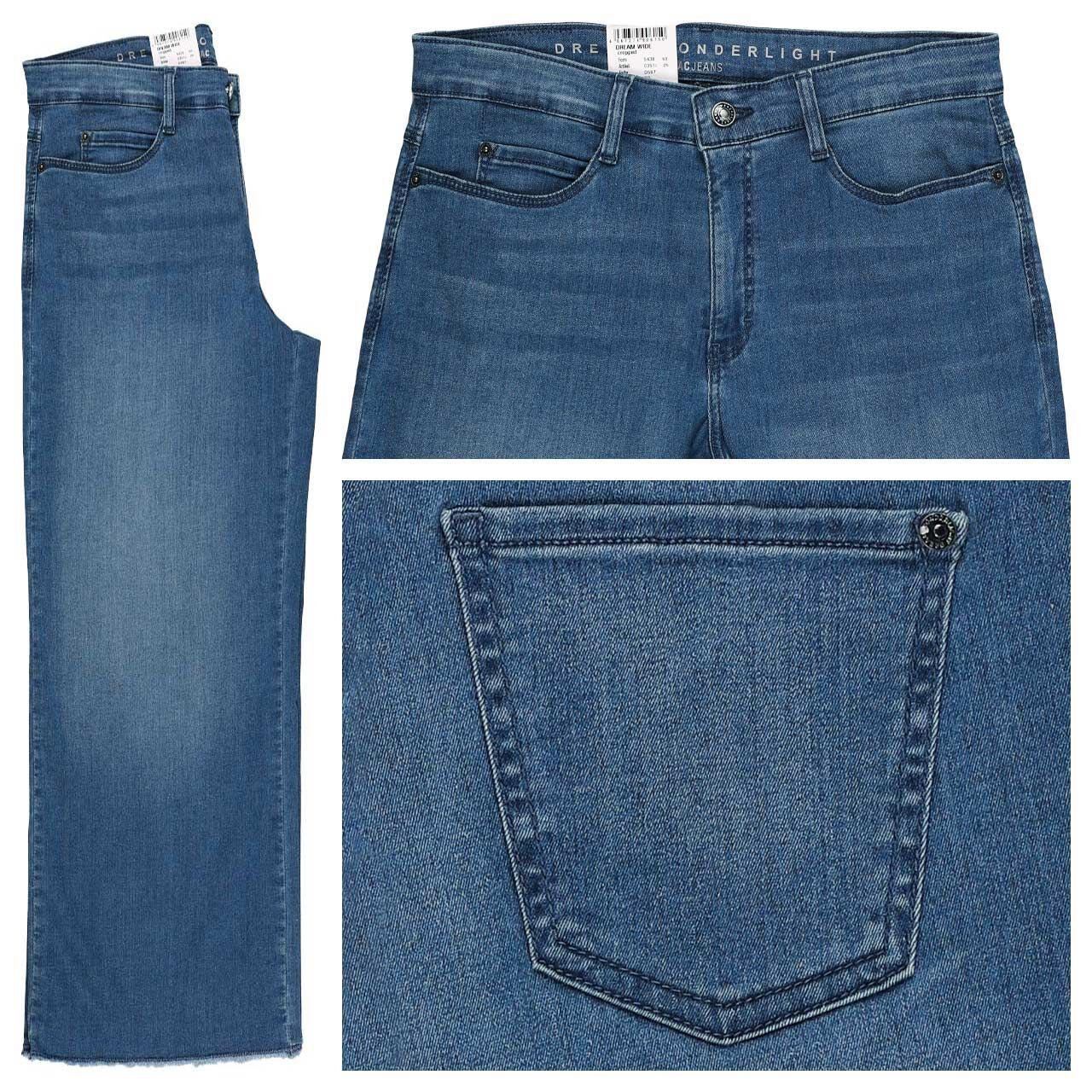 MAC Dream Wide Cropped Ankle Jeans storm blue authentic wash wonderlight MAC Dream Wide Cropped Ankle Jeans storm blue authentic wash wonderlight