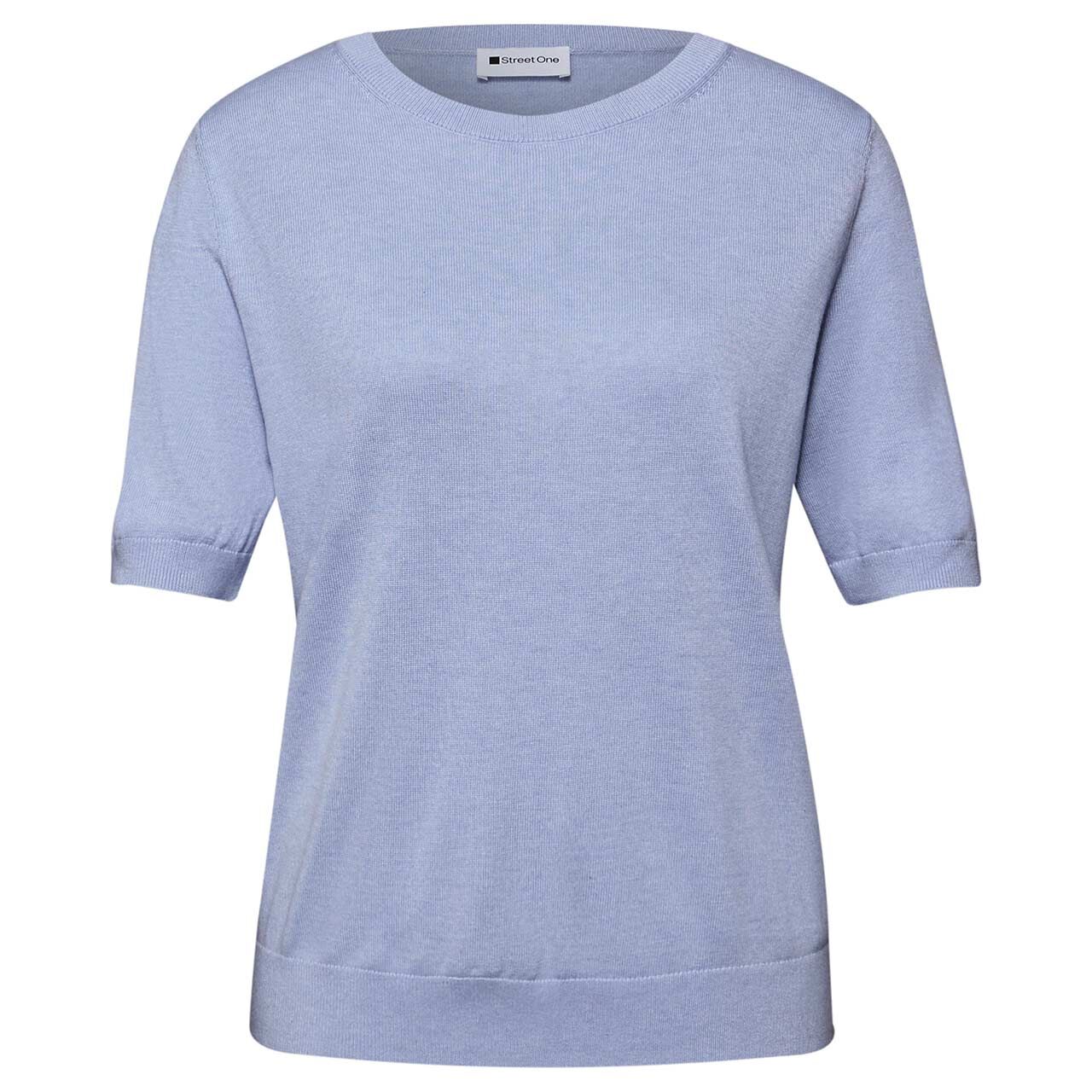 Street One Damen Kurzarm Pullover Short Sleeve cashmere blue melange