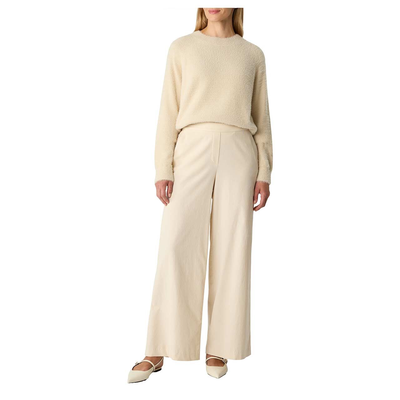 Damen Pullover von Comma in Hellebeige, Ganzkörperansicht Model