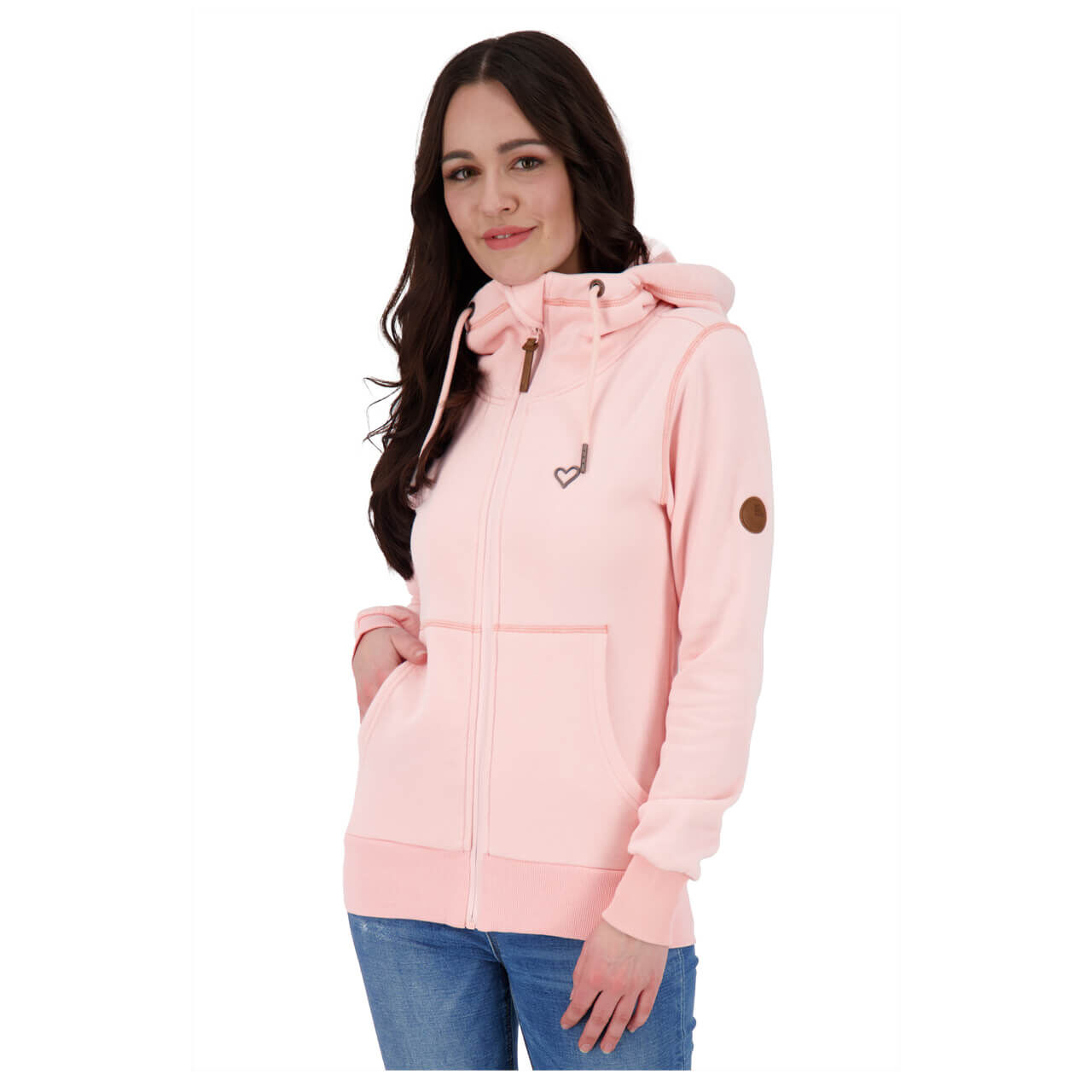 alife-and-kickin-yasmin-candy-4100-ansicht-vorne Alife and Kickin Yasmin A Hoodie Sweatjacke für Damen in Rosa, FarbNr.: 4100