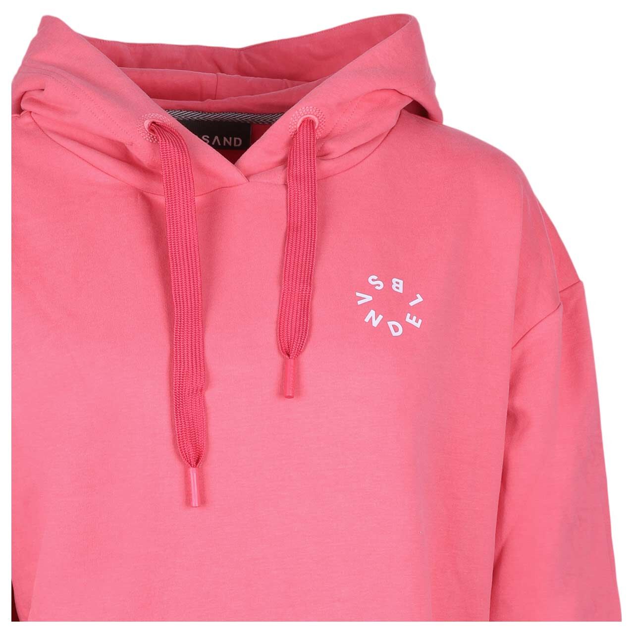 Damen Hoodie Sweatshirt Leah von Elbsand in Pink, detaillierte Vorderansicht