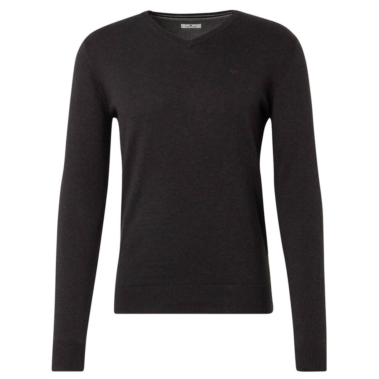 Tom Tailor Basic V-Neck Sweater Pullover für Herren in Dunkelgrau, FarbNr.: 10617