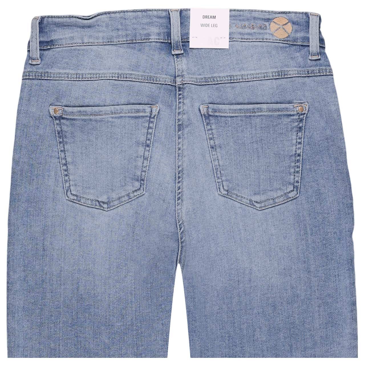 Stretch Damenjeans Dream Wide von MAC in Hellblau verwaschen, detaillierte Rückansicht