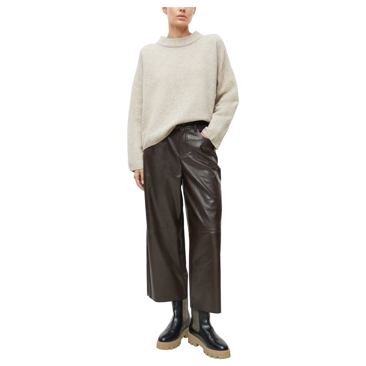 Damen Culotte 7/8 Hose von s.Oliver in Dunkelbraun, Ganzkörperansicht am Model