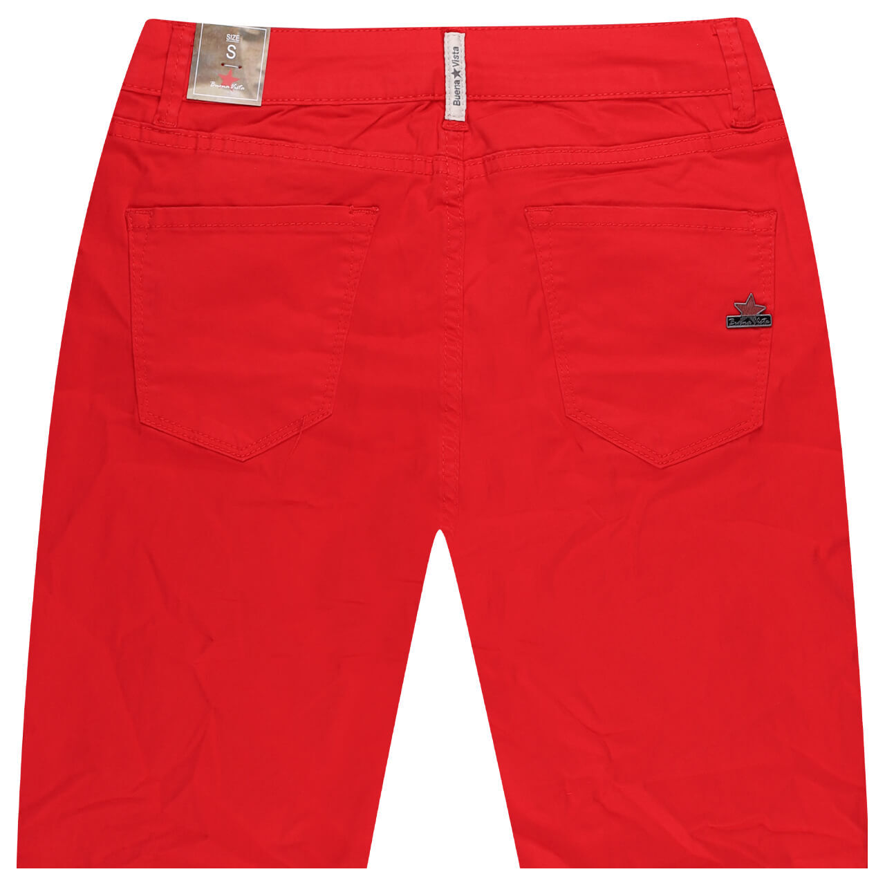 Damen Baumwollhose Italy V 7/8 Stretch Twill von Buena Vista in Rot, detaillierte Rückansicht
