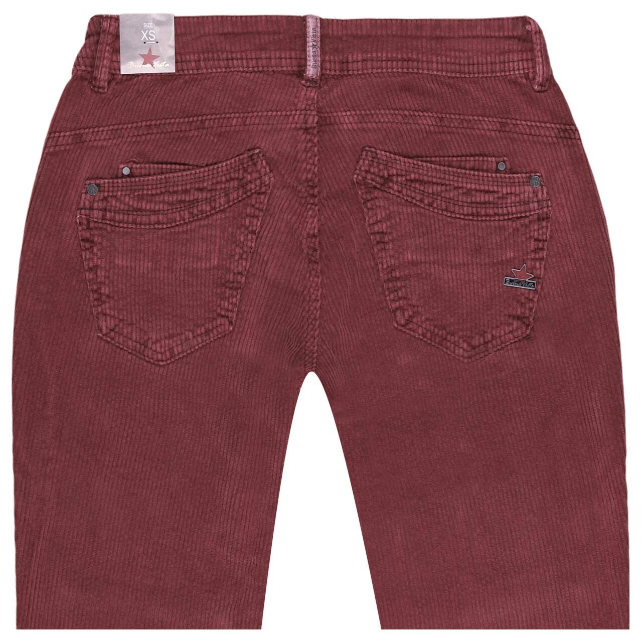 Damen Ankle Hose Malibu Cropped Corduroy in Burgunderrot, detaillierte Rückansicht