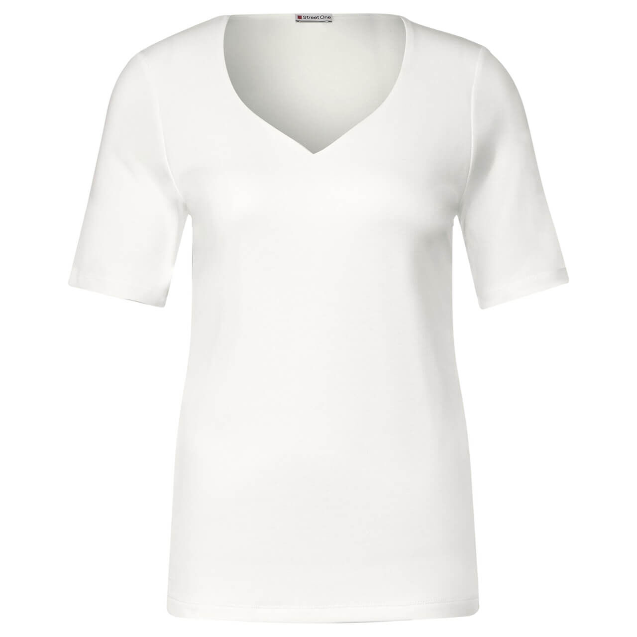 Street One Heart Neckline T-Shirt off white