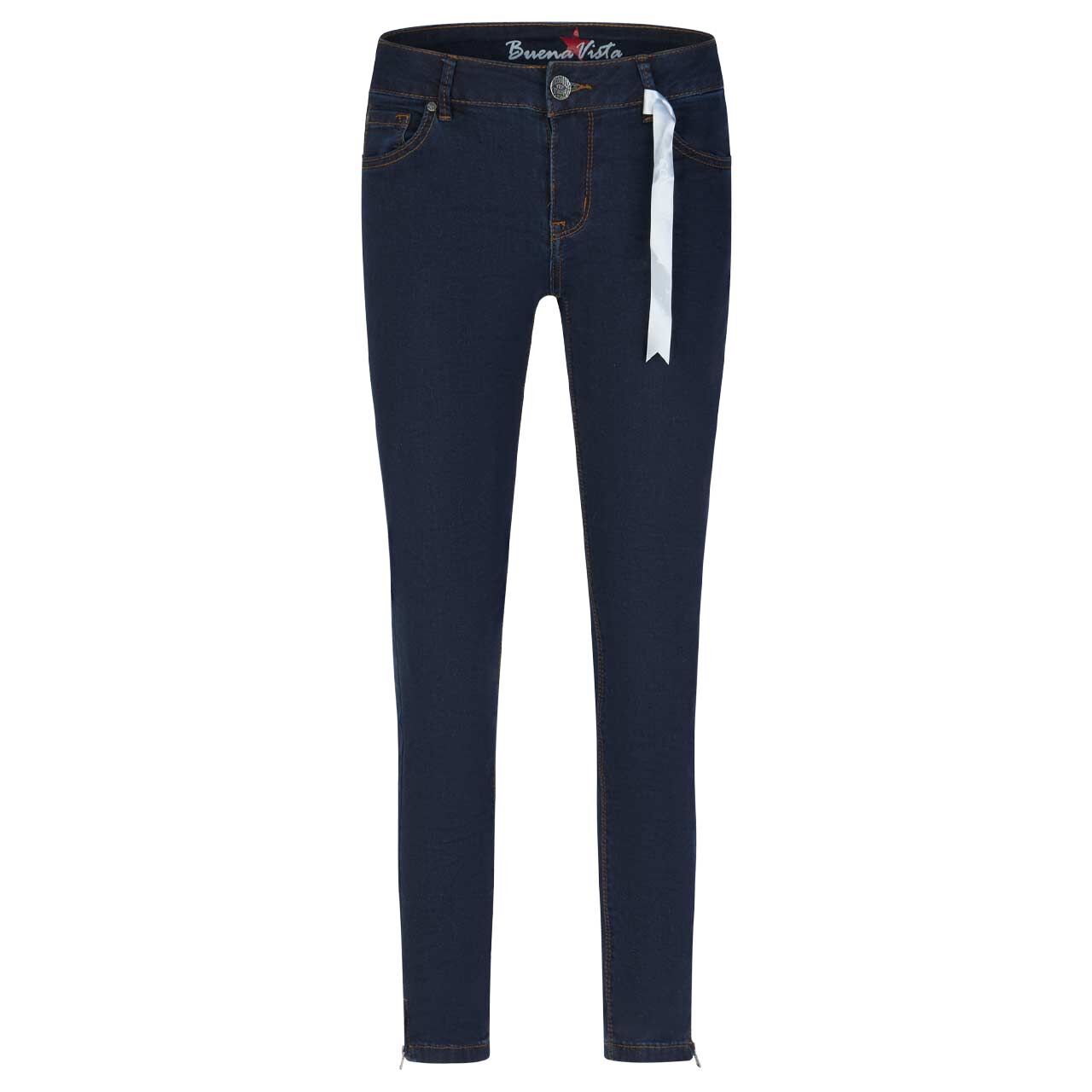 Stretch Damenjeans Italy V 7/8 Cozy Denim von Buena Vista in Dunkelblau, Vorderansicht