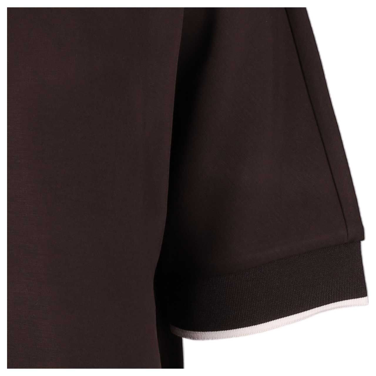 Damen T-Shirt Rib Cuffs von Street One in Dunkelbraun, Detailansicht Ärmel