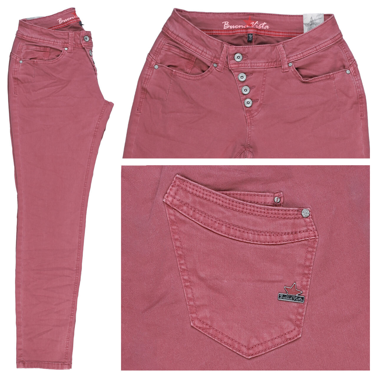 Buena Vista Malibu Stretch Twill Baumwollhose rose brown