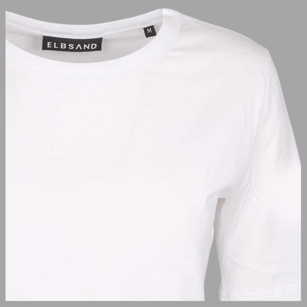 Damen T-Shirt Siva von Elbsand in Weiß mit Print, detaillierte Vorderansicht