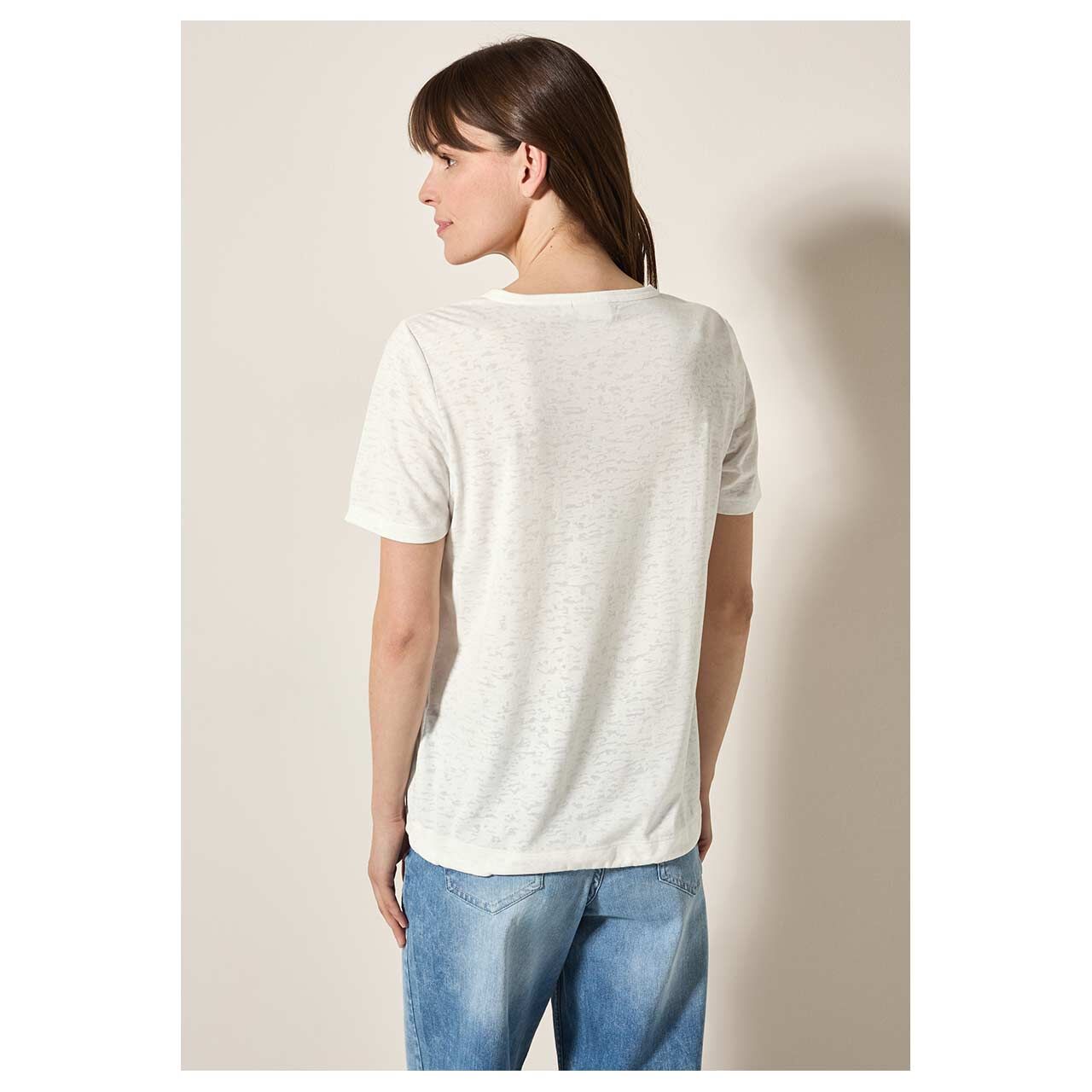 Cecil Damen T-Shirt Burn Out vanilla white