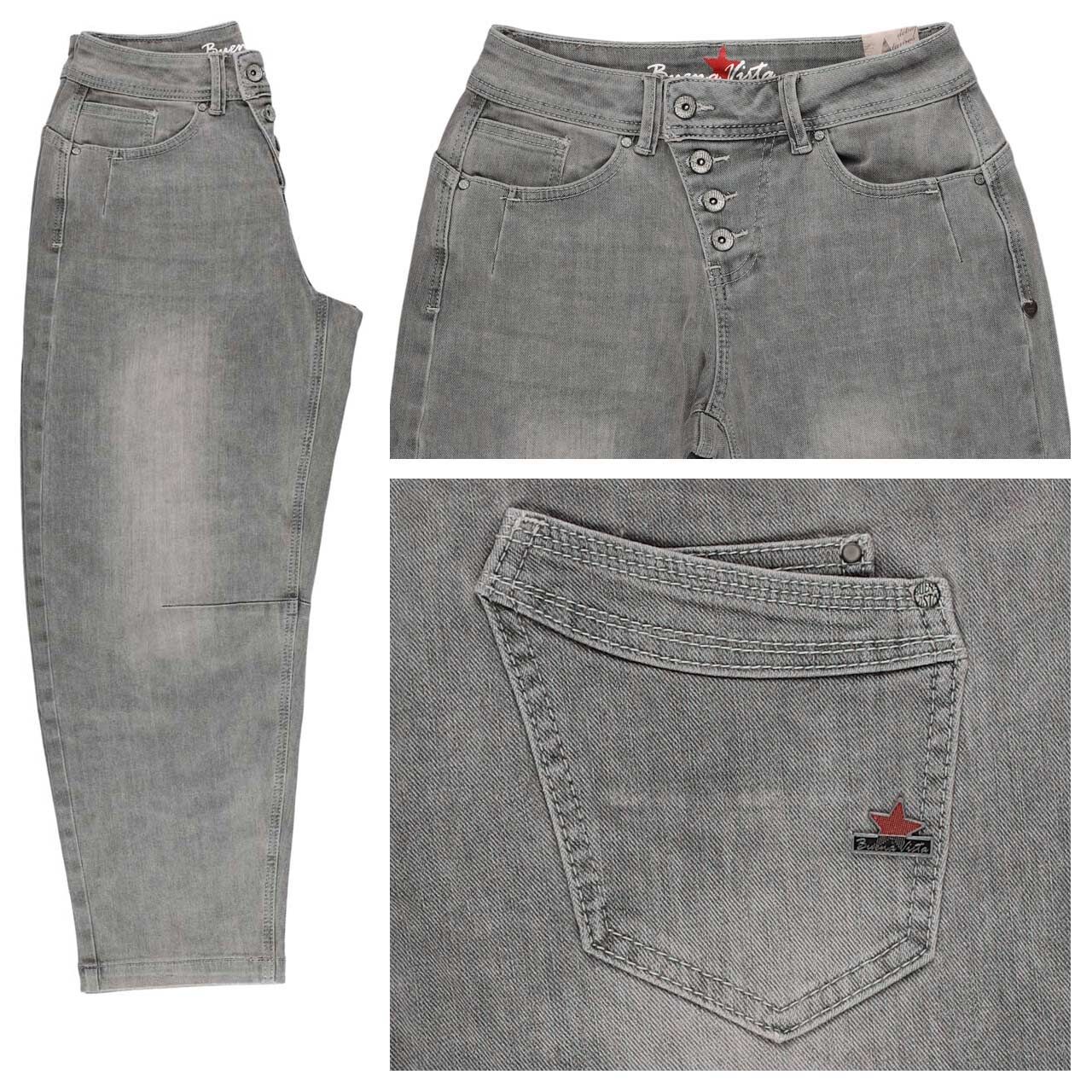 Buena Vista Malibu 7/8 Relaxed Stretch Denim Jeans faded grey