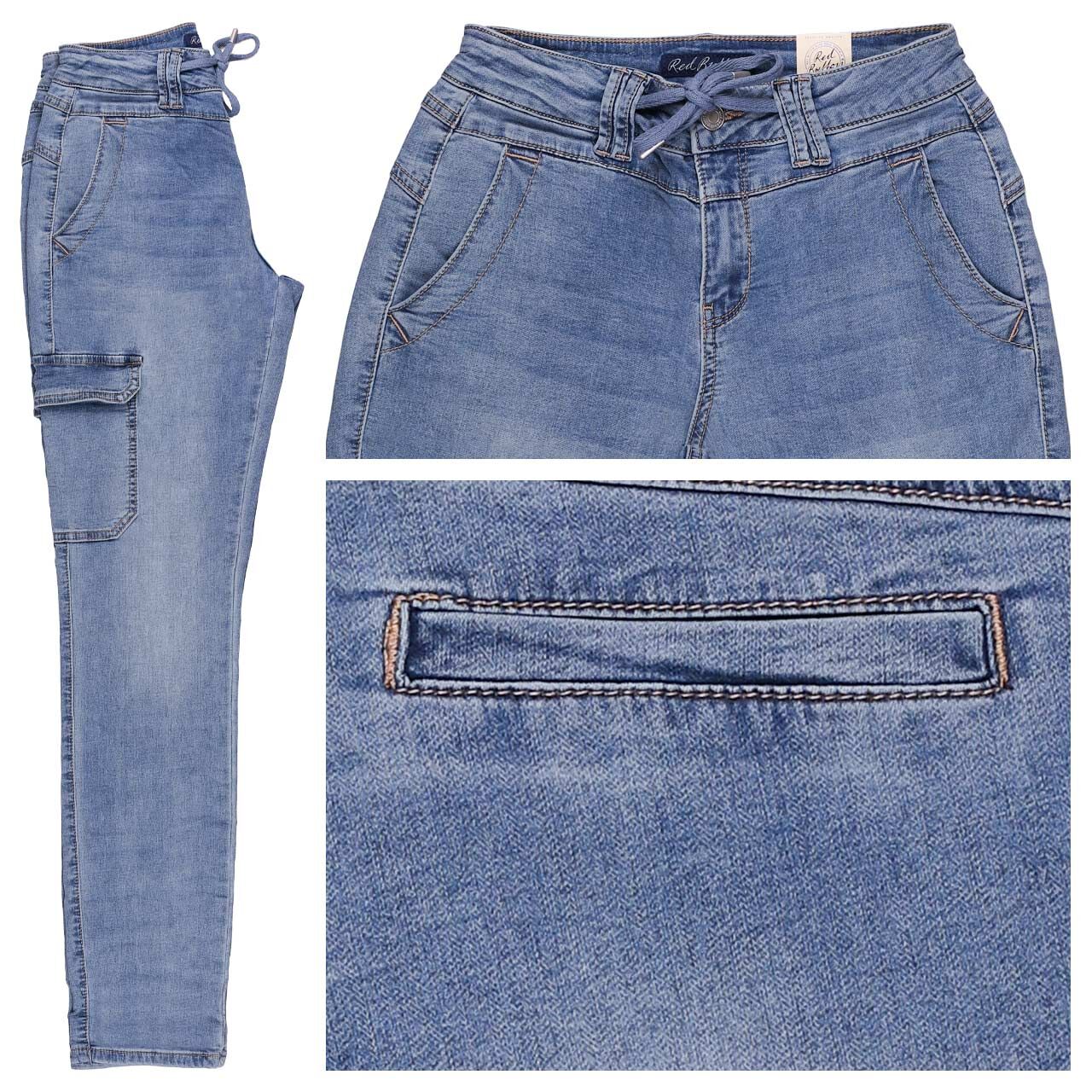 Red Button Cargo Jogpants Jeans midstone blue