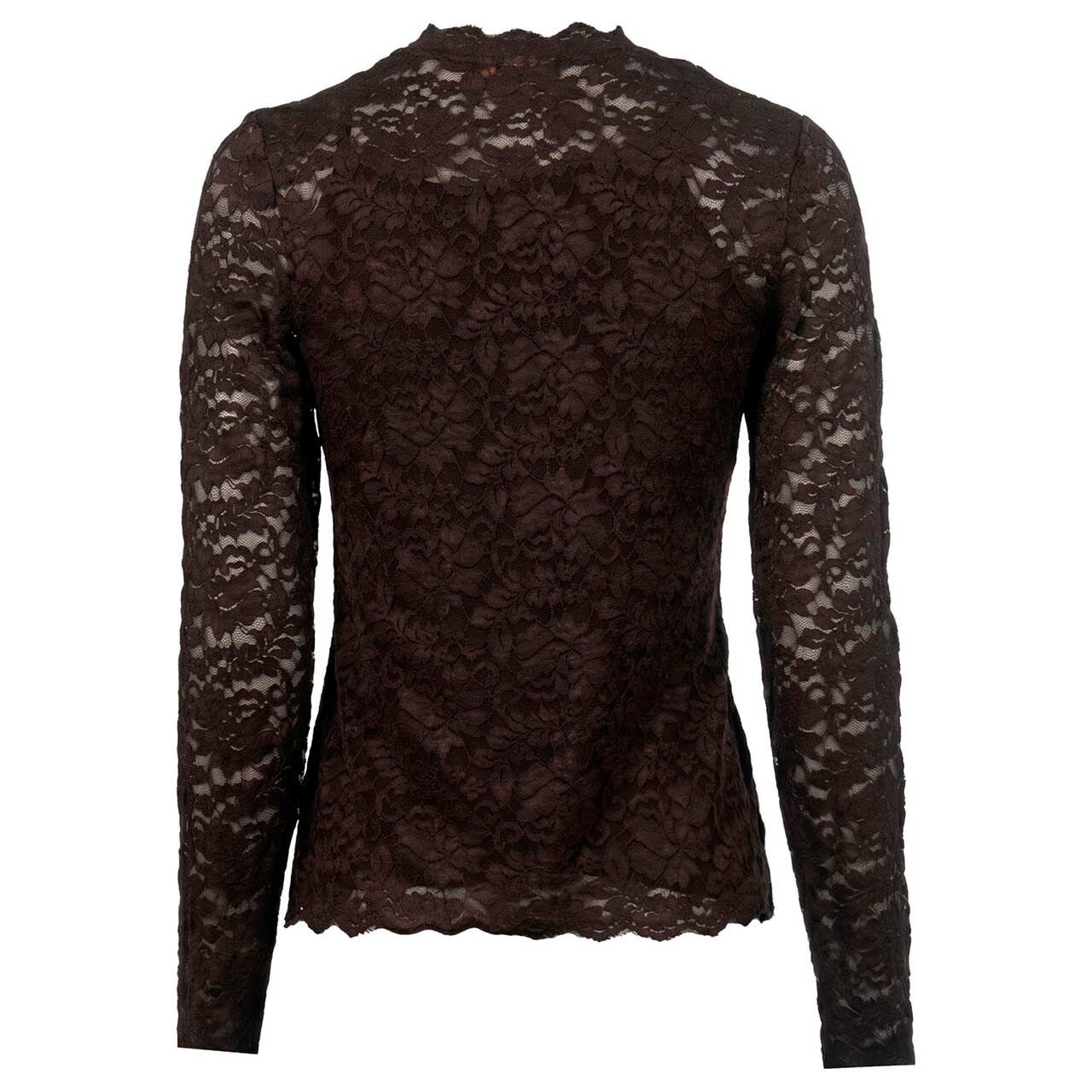 Damen Langarm Shirt von Soquesto in Dunkelbraun, Rückansicht