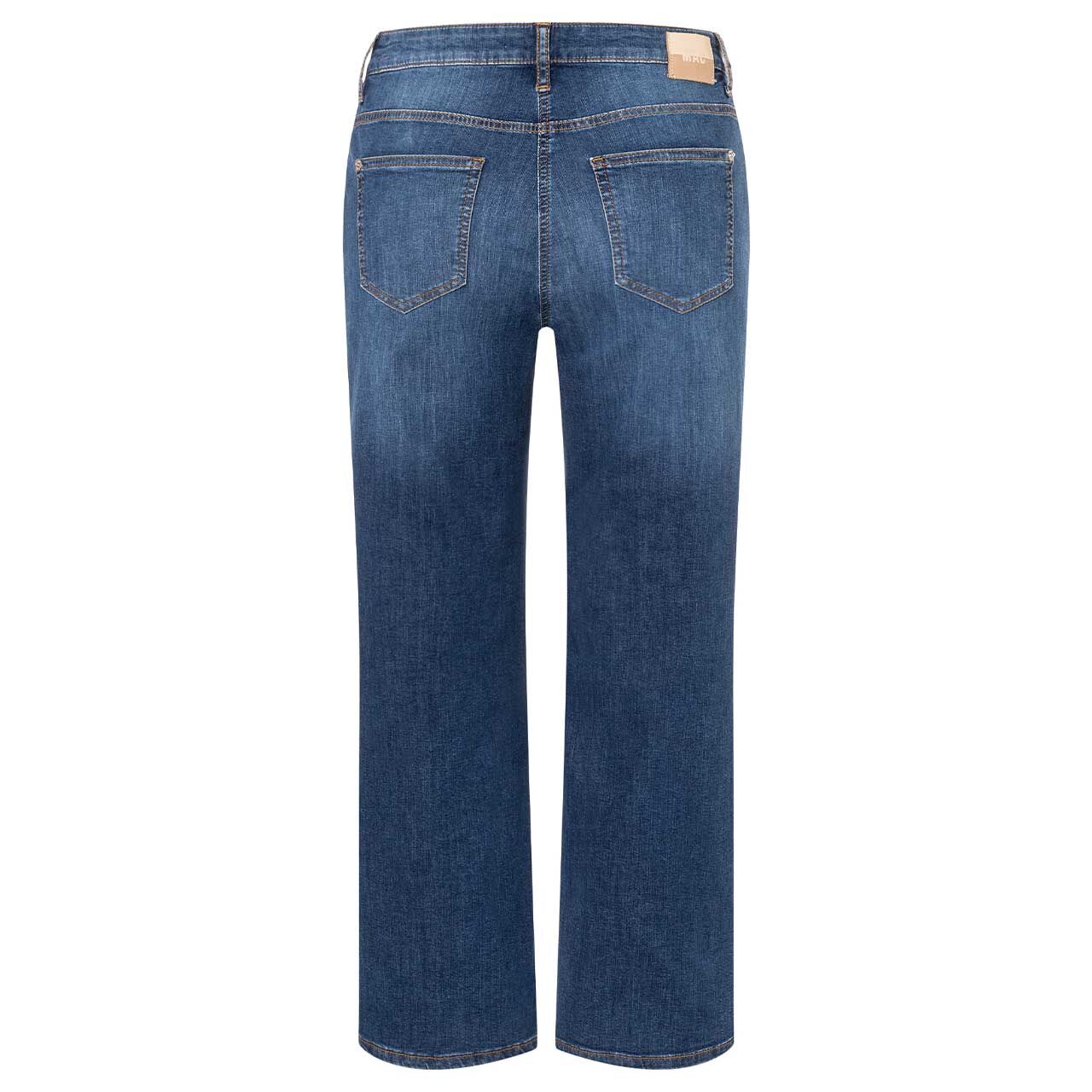 Stretch Damen 7/8 Jeans Culotte von MAC in Blau angewaschen, Rückansicht