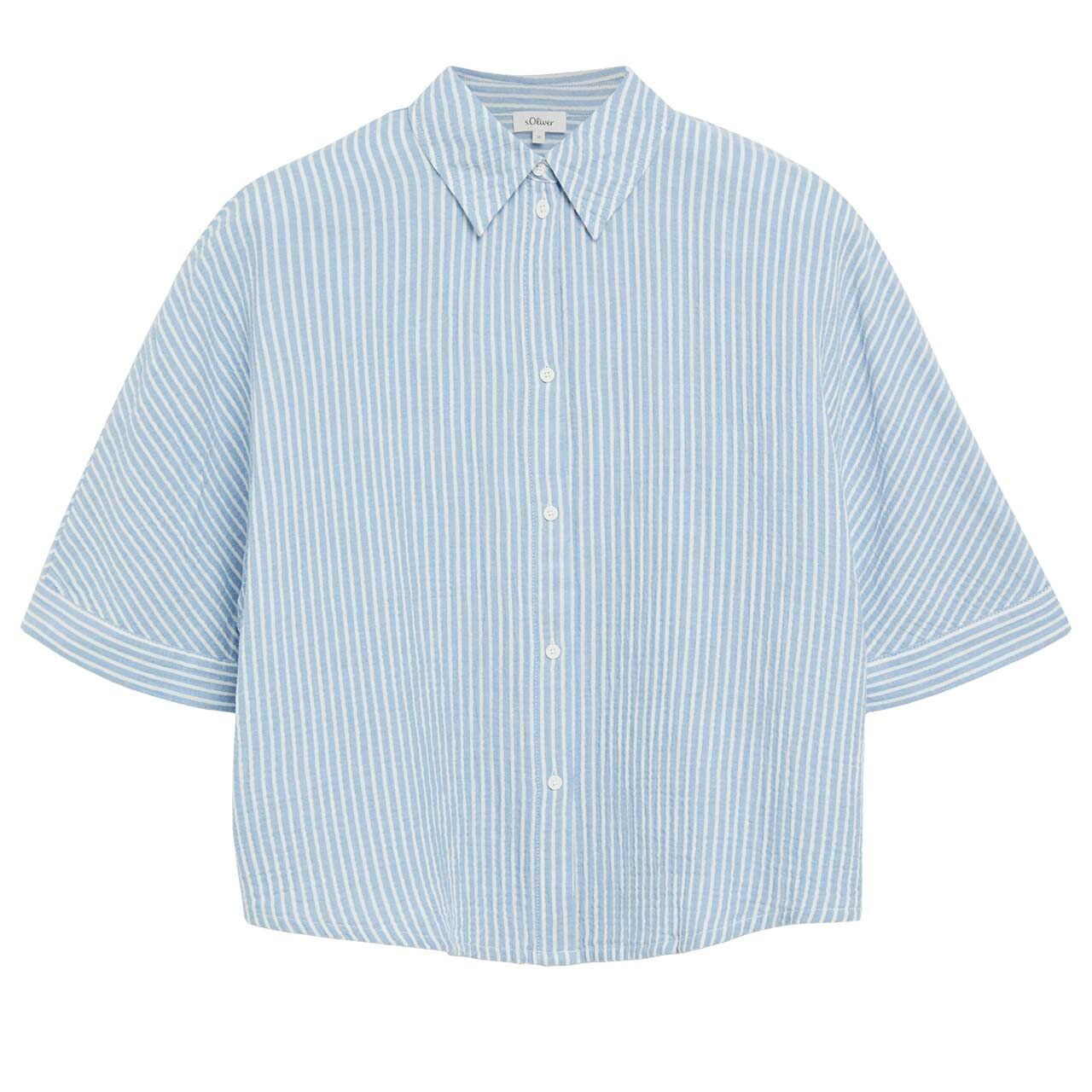 s.Oliver Damen Kurzarm Bluse coastal blue stripe