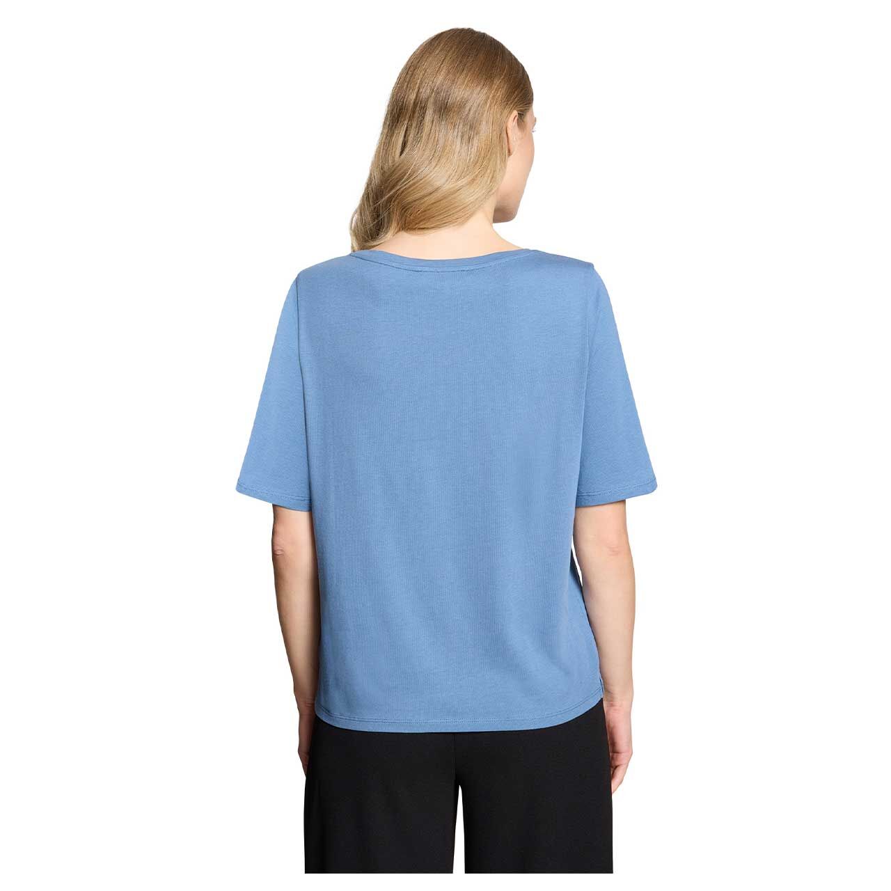 Damen T-Shirt von Betty Barclay in Blau mit Print, Rückansicht am Model