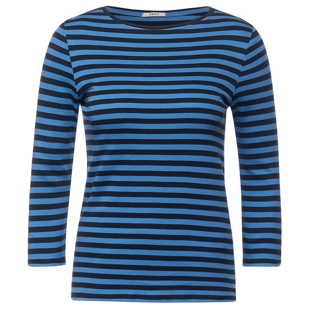 Cecil Basic Boatneck 3/4 Arm Shirt deep blue stripes