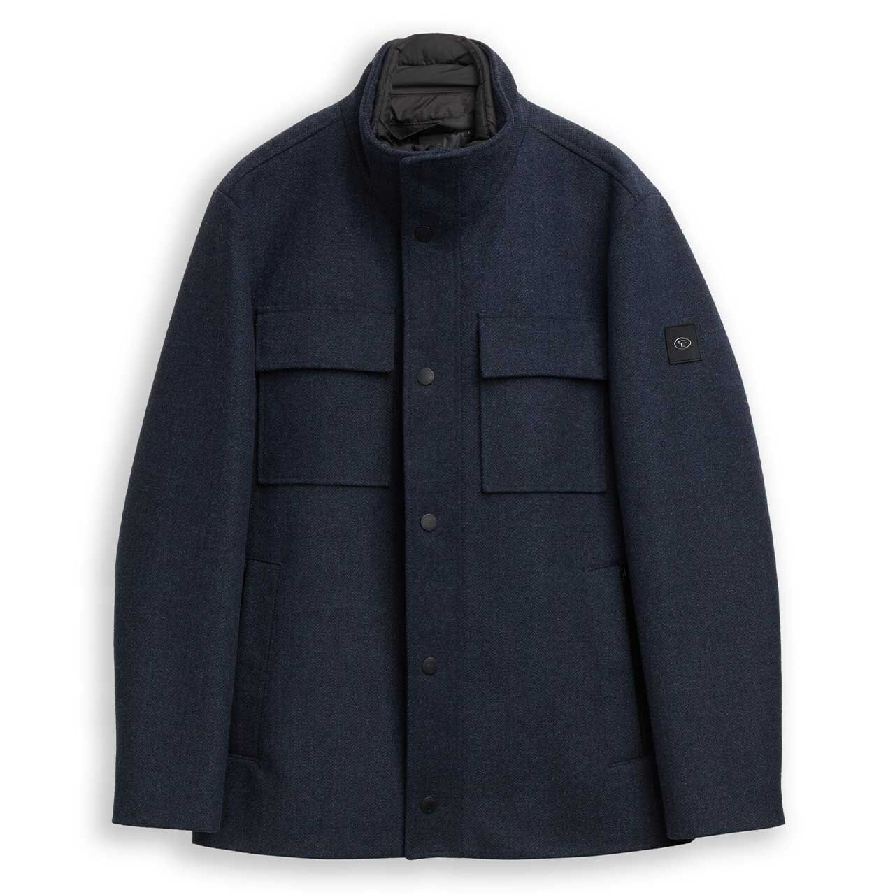 Tom Tailor Herren Mantel Wool Coat 2 in 1 dark blue small herringbone Tom Tailor Herren Mantel Wool Coat 2 in 1 dark blue small herringbone
