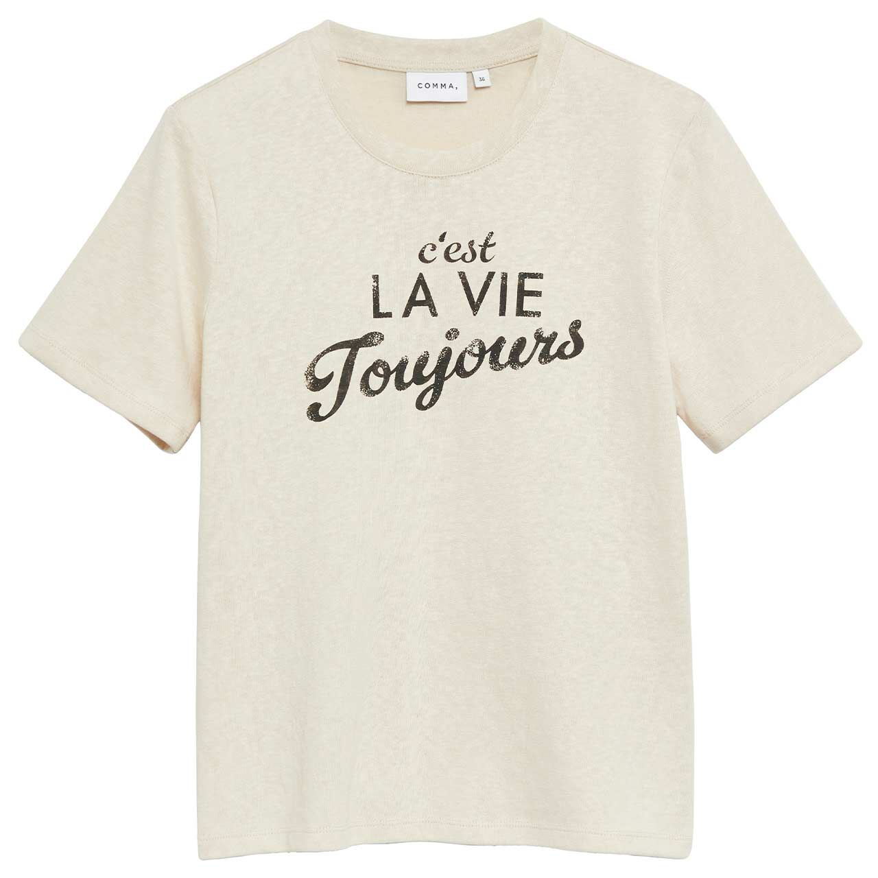 Comma Damen T-Shirt beige toujours