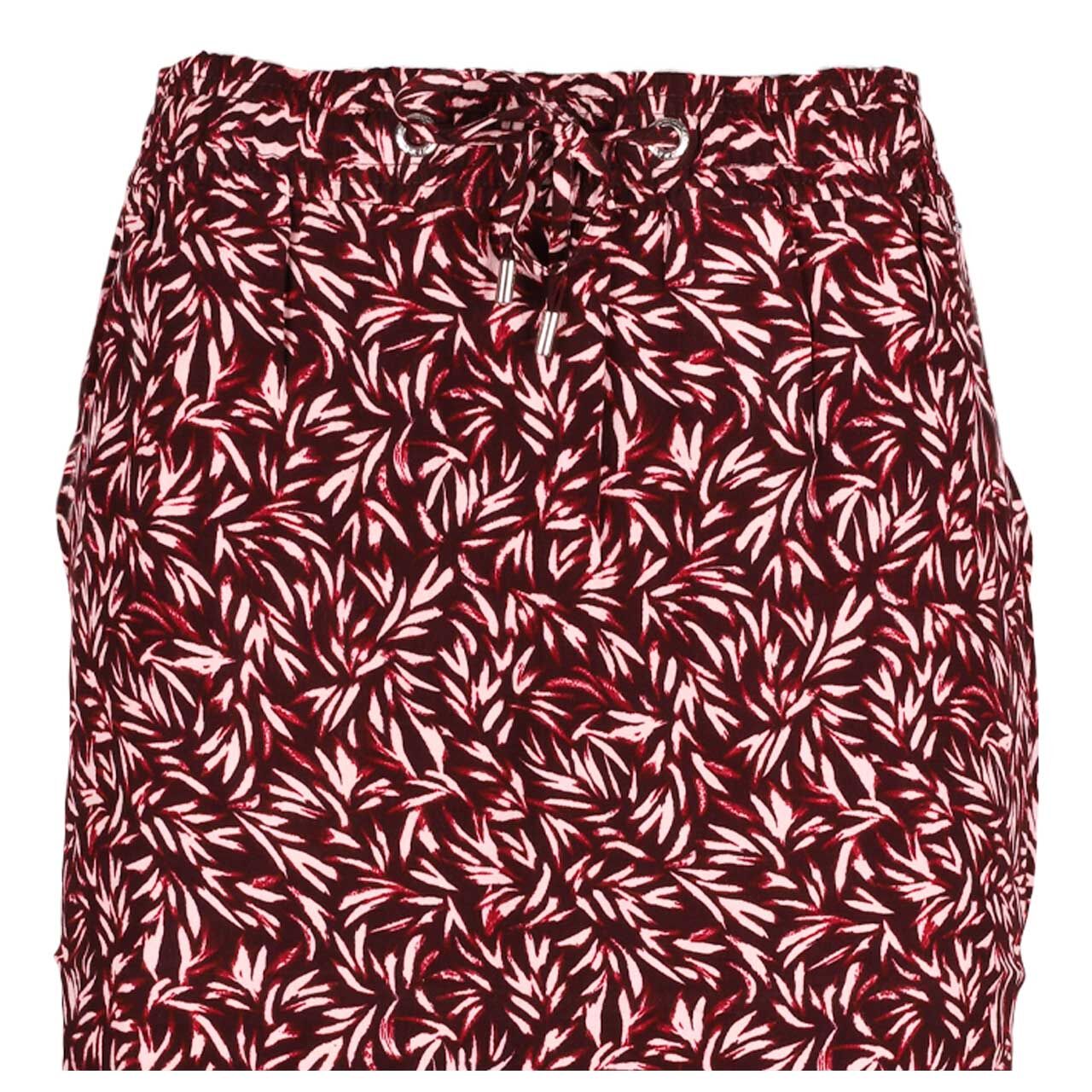 Damen Rock Chelsea Flatter Skirt von Cecil in Burgunderrot mit Print, Detailansicht vorne