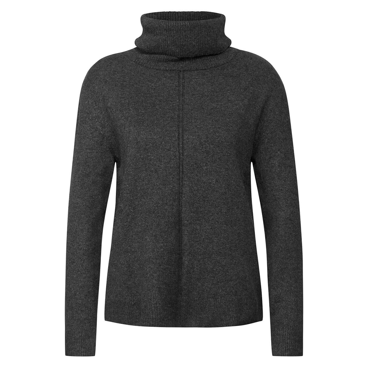 Street One Damen Rollkragen Pullover Easy Roll Neck Sweater gravel grey melange 