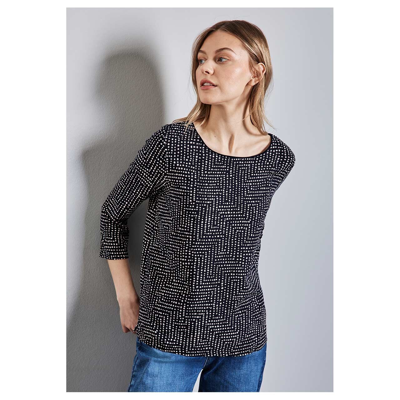 Street One Damen 3/4 Arm Shirt Evi deep tint blue