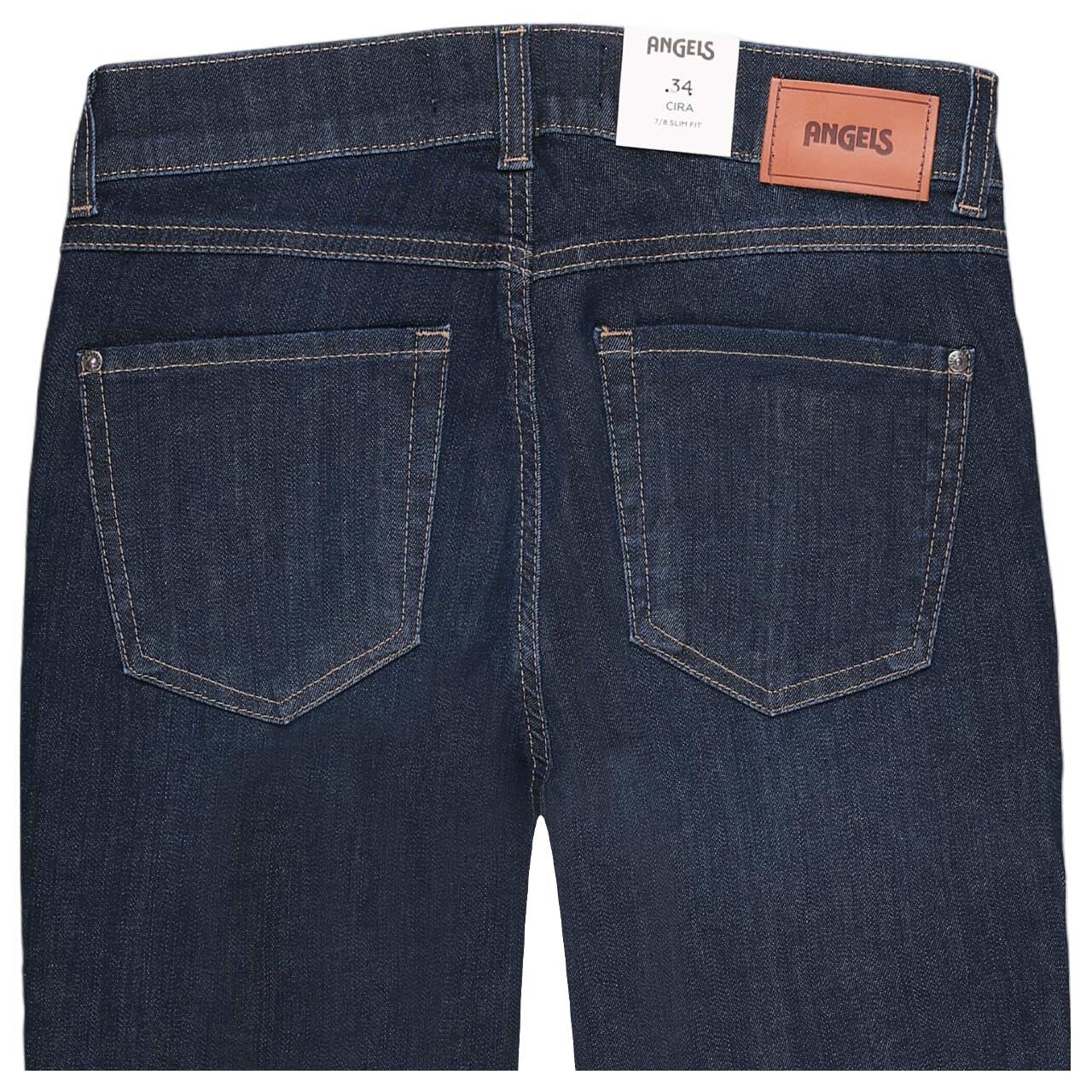 Stretch Damen 7/8 Jeans Cira von Angels in Blau angewaschen, detaillierte Rückansicht