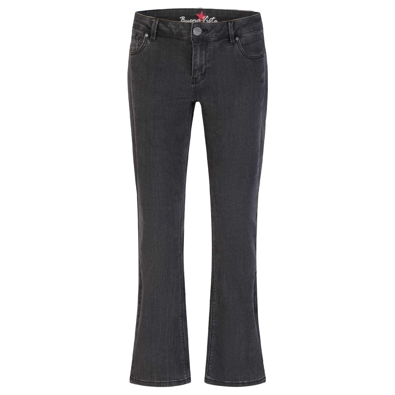 Damenjeans Italy K Bootcut Stretch Denim von Buena Vista in Dunkelgrau angewaschen, Vorderansicht