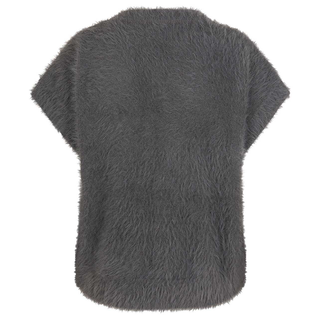 Damen Kurzarm Strickjacke Sleeveless Fuzzy von Red Button in Grau, Rückansicht