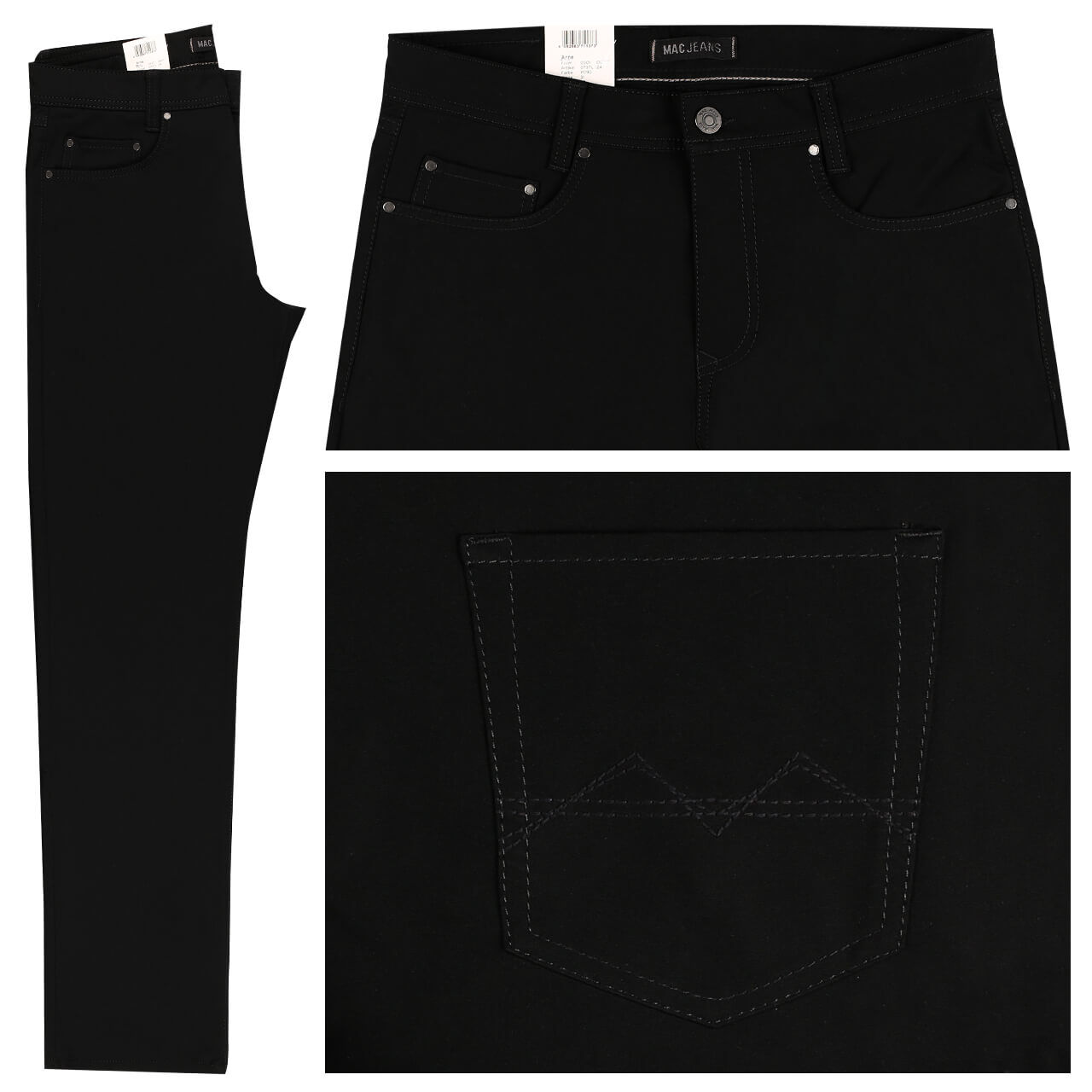 mac-arne-jeans-black-P090 MAC Arne Carboniumhose für Herren in Schwarz, FarbNr.: P090