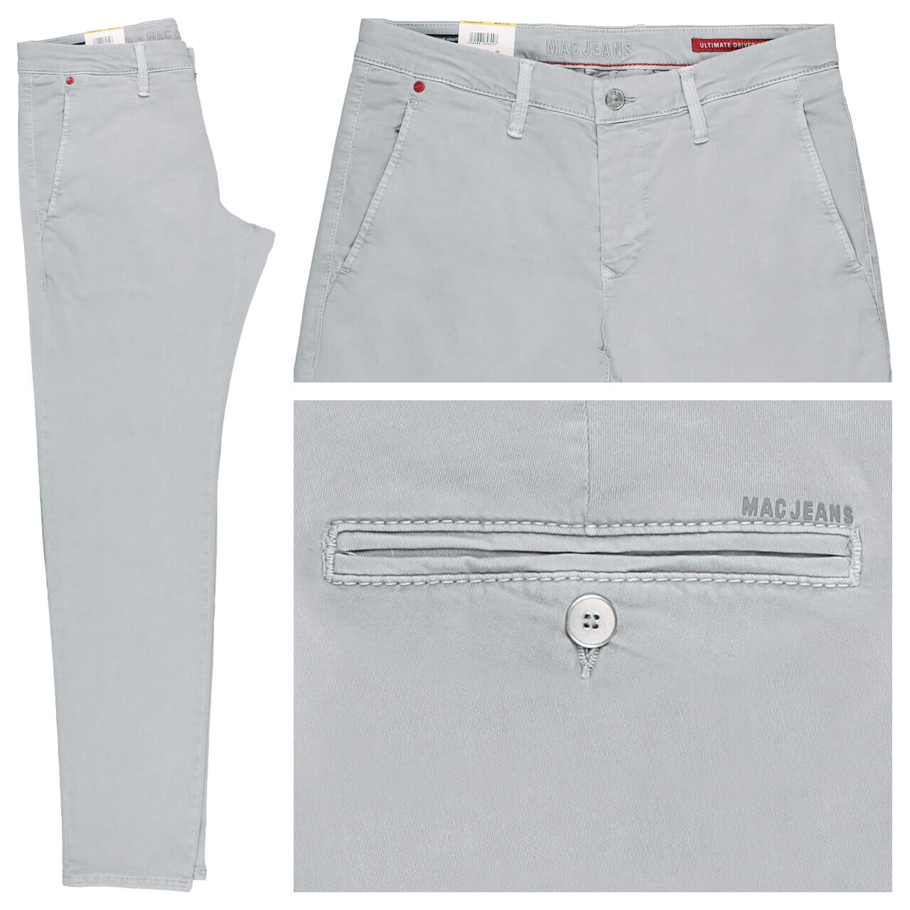 MAC Flexx Driver Pants Chino Baumwollhose silver