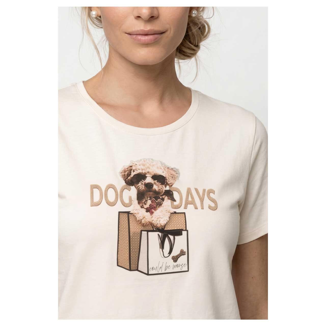 Monari Damen T-Shirt peanut dog print