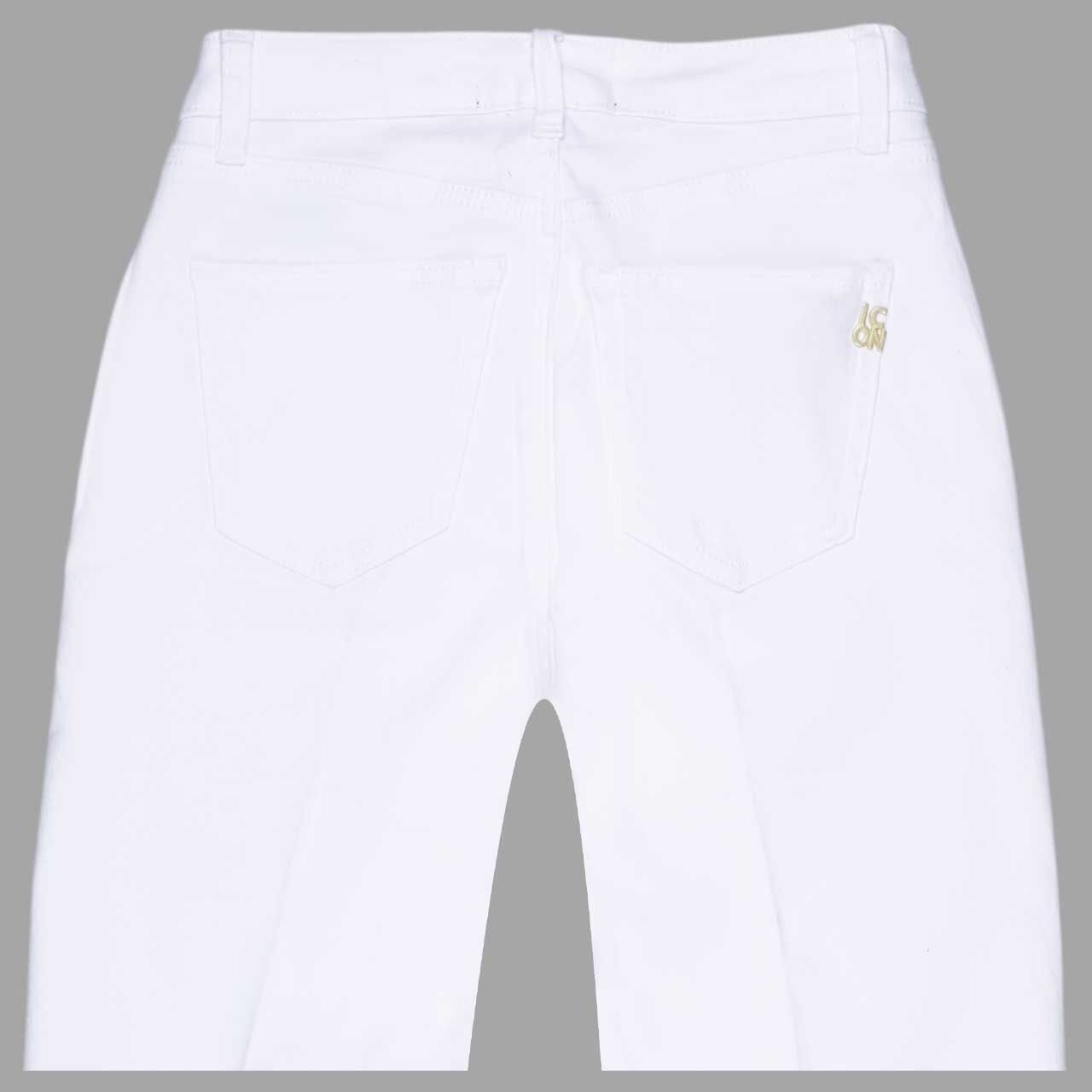 Damenjeans Rainbow von Senoritas ICON in Weiß, detaillierte Rückansicht