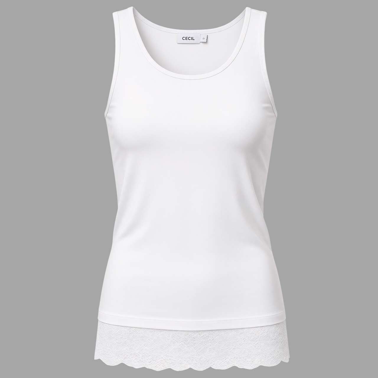 Cecil Damen Top Lace Detail vanilla white