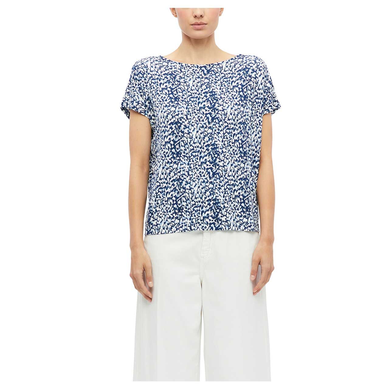 s. Oliver Damen T-Shirt in Blau mit Print, Vorderansicht