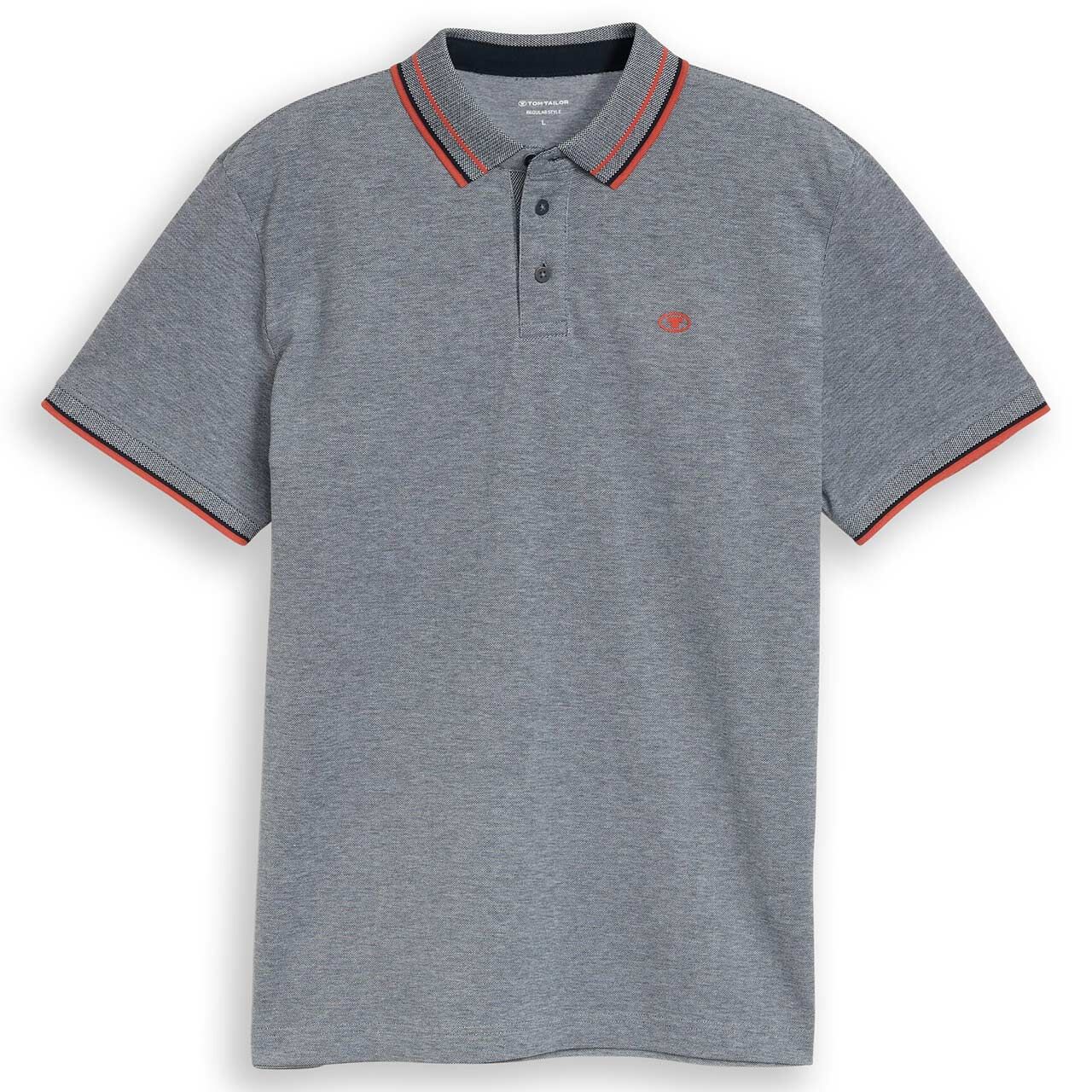 Tom Tailor Herren Piqué Poloshirt navy white two tone