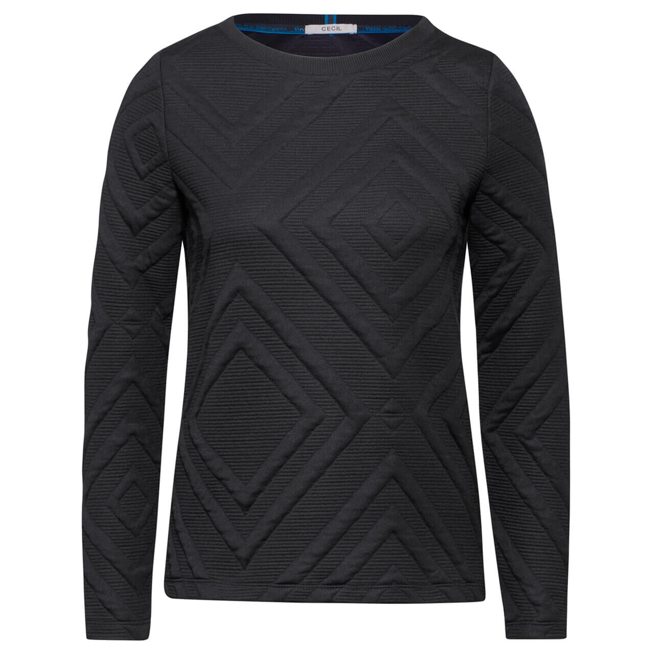 Cecil Damen Sweatshirt 3D Structure deep charcoal grey