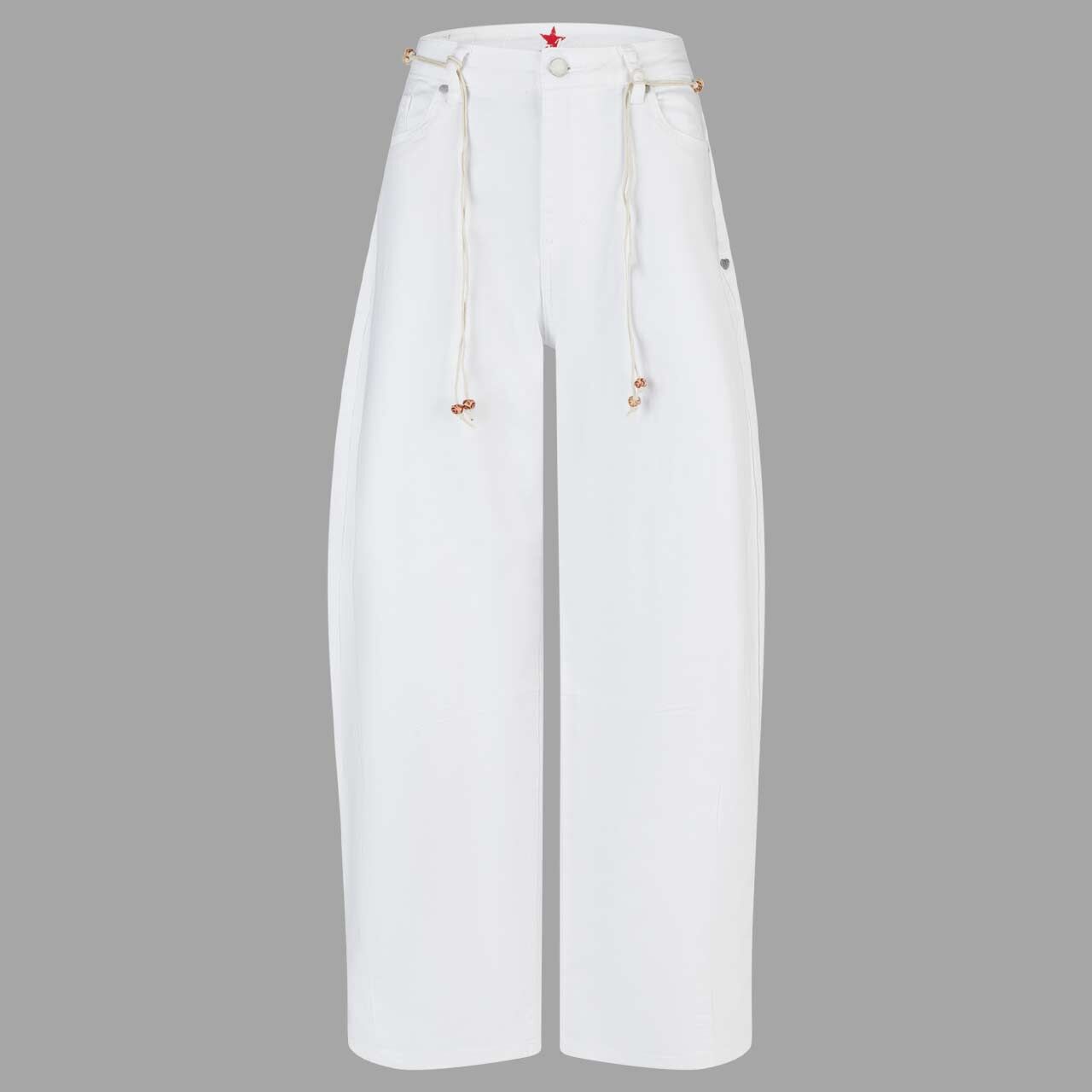 Damenjeans Relaxed Barrel Structure Denim von Buena Vista in Cremeweiß, Vorderansicht