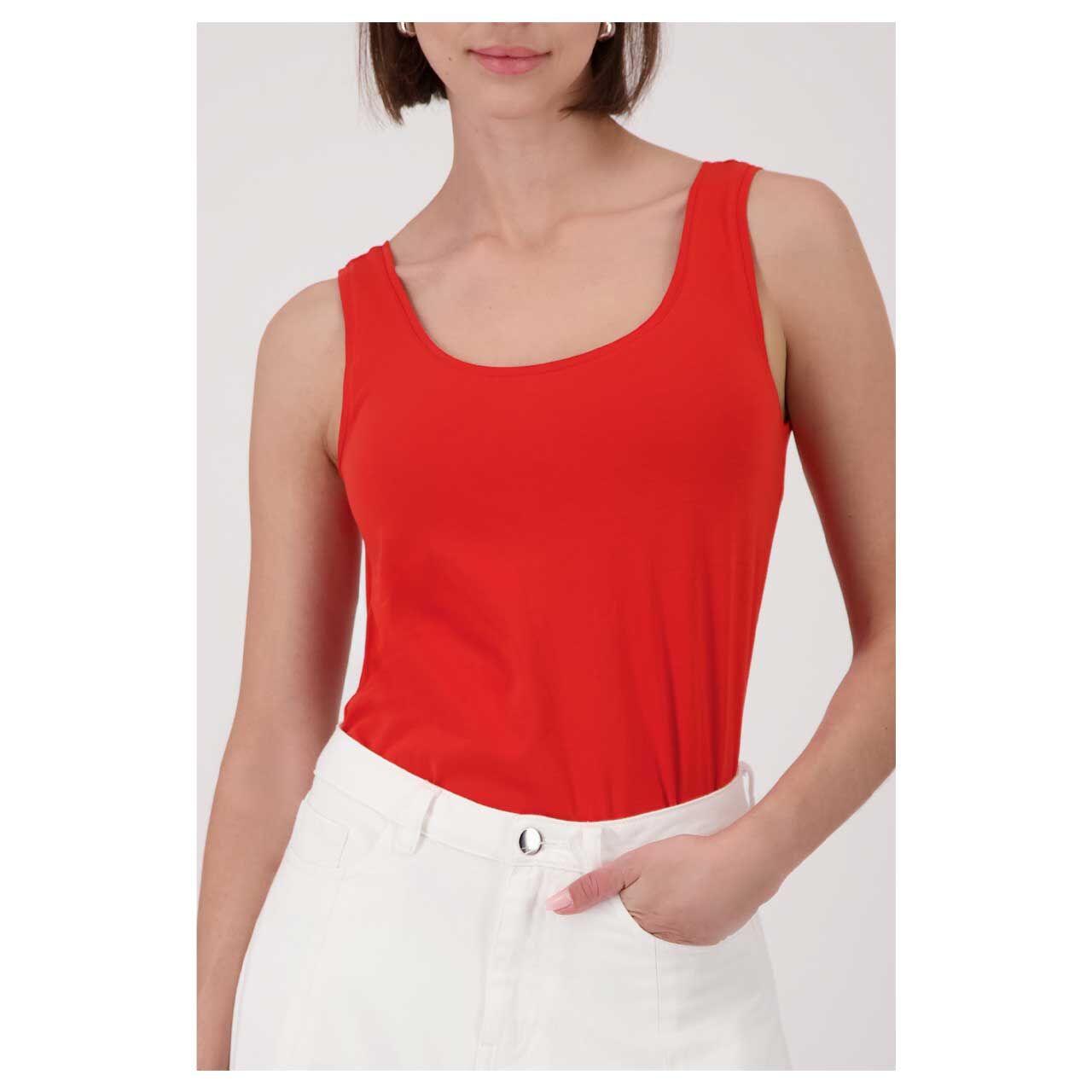 Damen Top von Monari in Rot, Vorderansicht am Model