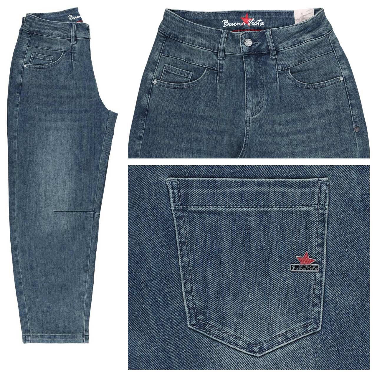 Buena Vista Barrel-F 7/8 Stretch Denim Jeans shadow blue