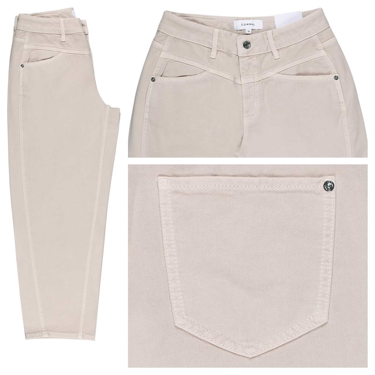 Comma Liv Barrel Damen 7/8 Jeans oat milk