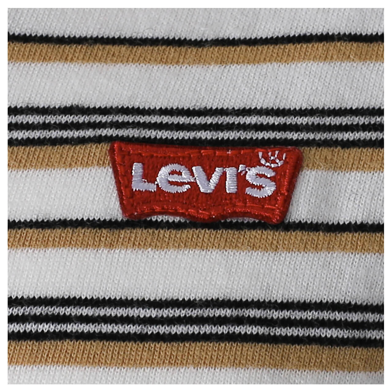 Levis Logo T-Shirt für Damen in Hellbraun gestreift, FarbNr.: 0030