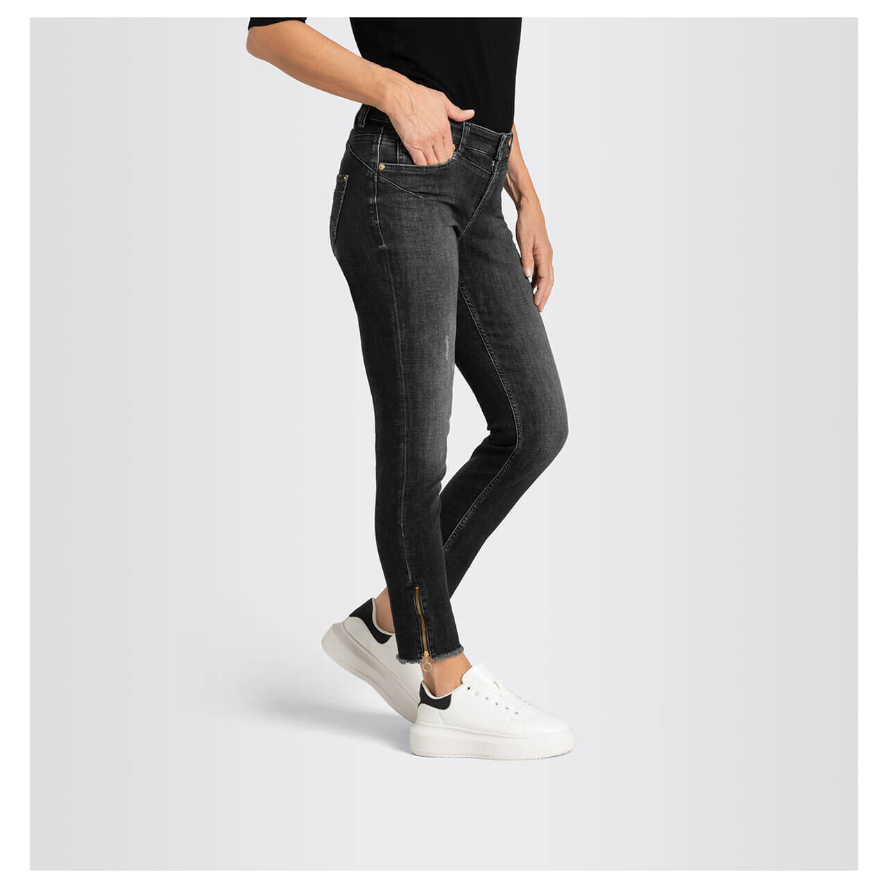 MAC Rich Slim 7/8 Jeans dark grey destroyed MAC Rich Slim 7/8 Jeans dark grey destroyed