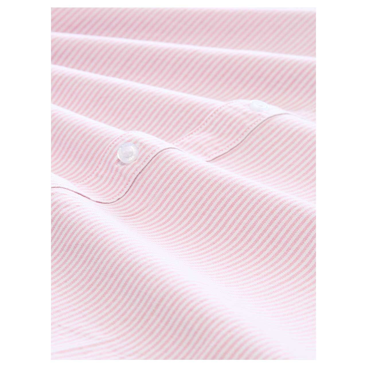 Herren Langarm Hemd von Tom Tailor in Rosa gestreift, Detailansicht Muster