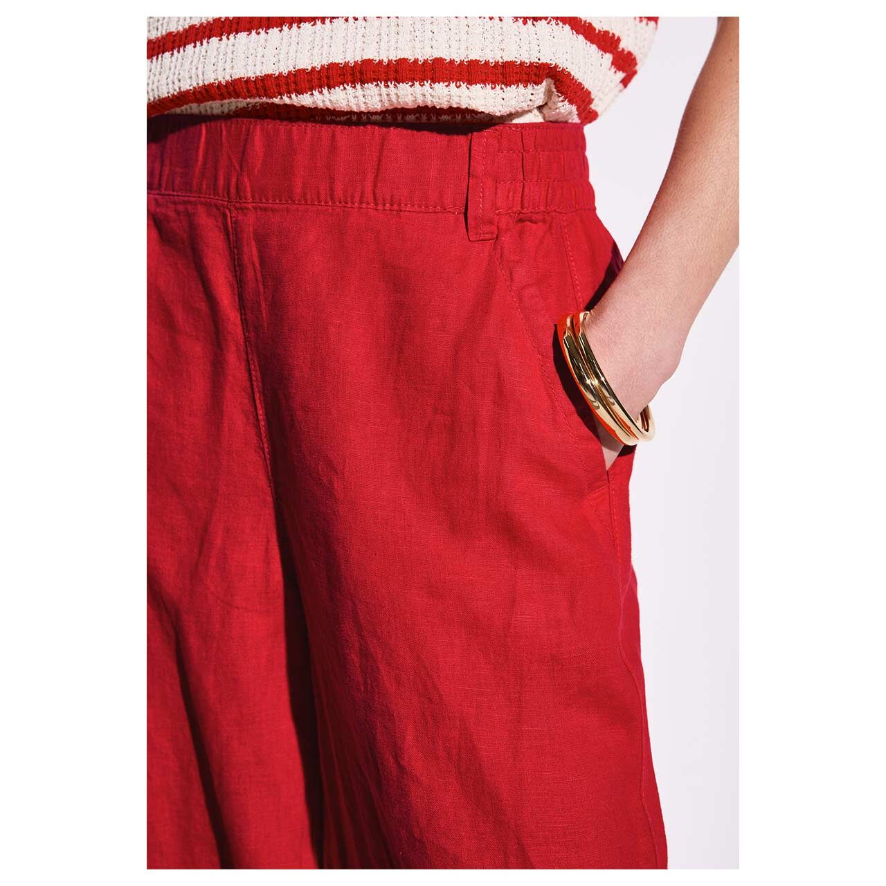 Street One Wide Leg Leinenhose glory red
